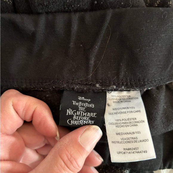 Disney Nightmare before Christmas PJ pants in black velour SZ M. NWOT - Picture 7 of 12